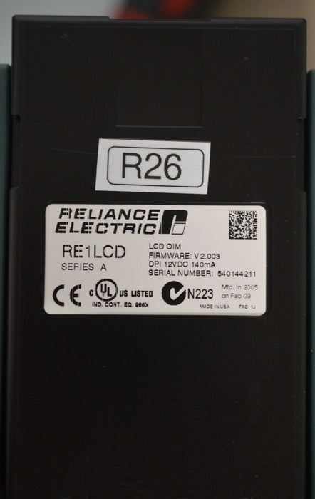 Reliance Electric RE1LCD A Keypad FRN:2.003 Tested Good R26