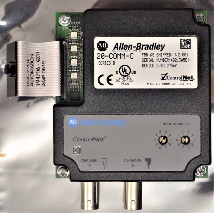 Allen Bradley 20-COMM-C  Controlnet Adapter Ser. B Firmware V 2.001 Tested Good