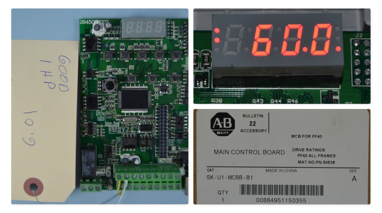 Allen-Bradley SK-U1-MCBB-B1 Main Control Board For PowerFlex 40 FRN:6.01 1HP