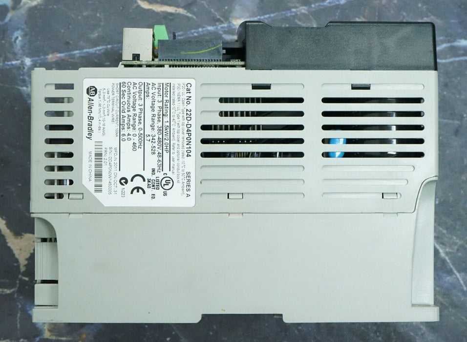 Allen Bradley 22D-D4P0N104 PowerFlex40 2 HP Series A 480 VAC FRN:2.01