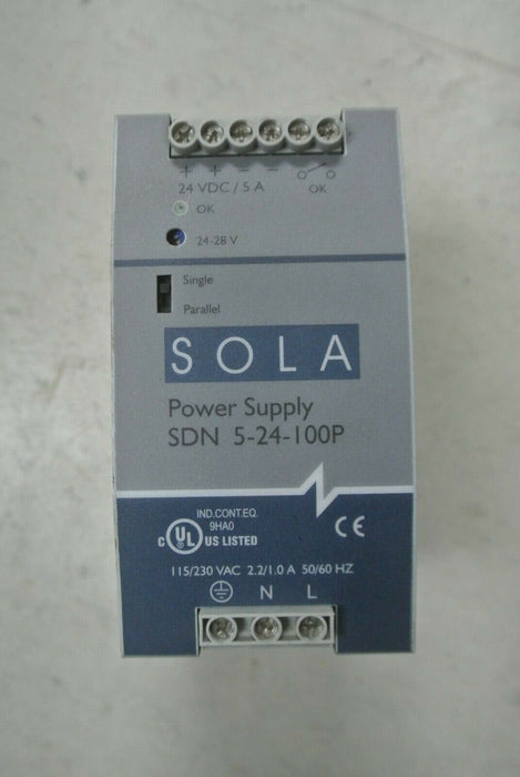 Sola SDN 5-24-100P Power Supply 115/230v-ac 5a Amp 24v-dc