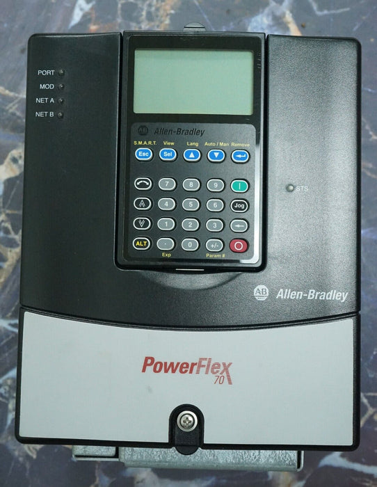 Low Hours Allen-Bradley PowerFlex 70 5 HP 20AD8P0A3AYYNEC0 480 VAC FRN:4.001