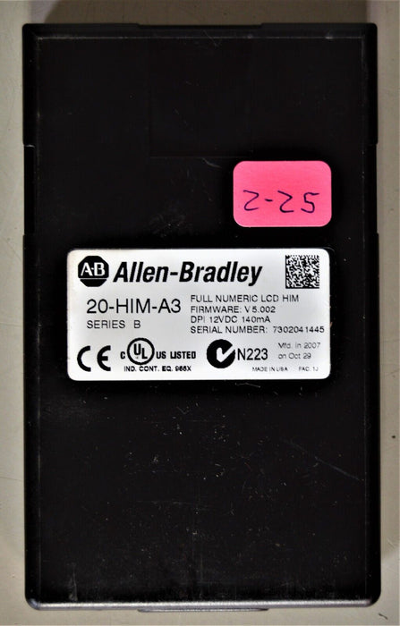 Allen-Bradley 20-HIM-A3 SERIES B Full Numeric HMI Keypad Firmware: 5.002  #2-25