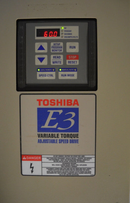 Toshiba Transistor Inverter E3 Var.Torque, Adj Speed Cat# VT130E3U4055 Tested