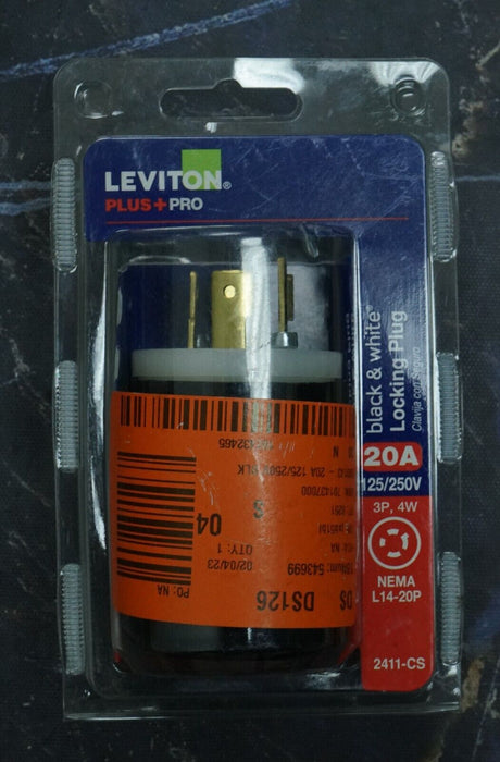 LEVITON Plus Pro 20AMP 125/250V Locking Plug Industrial Grade 2411-CS