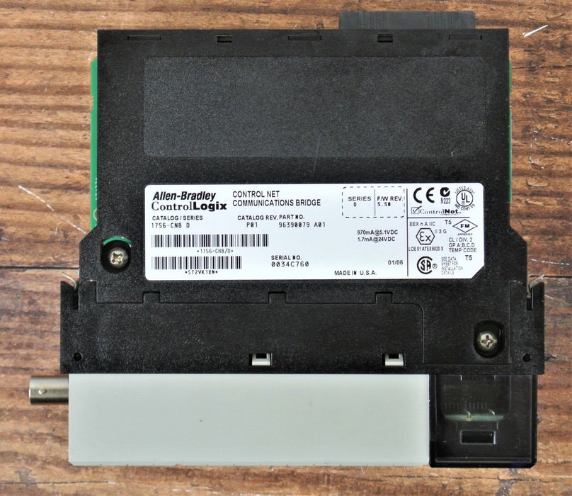 Allen-Bradley 1756-CNB D Firmware 5.50 ControlLogix ControlNet Bridge Module P01