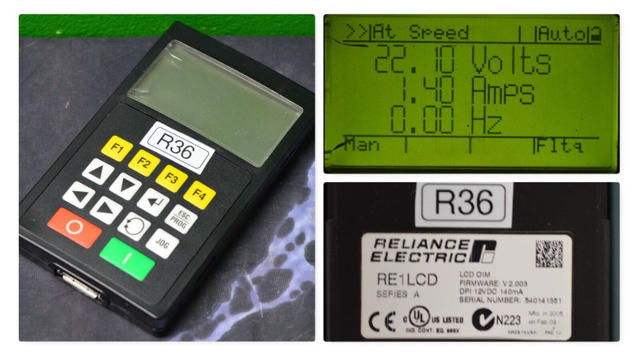 Reliance Electric RE1LCD A Keypad FRN:2.003 Tested Good R36