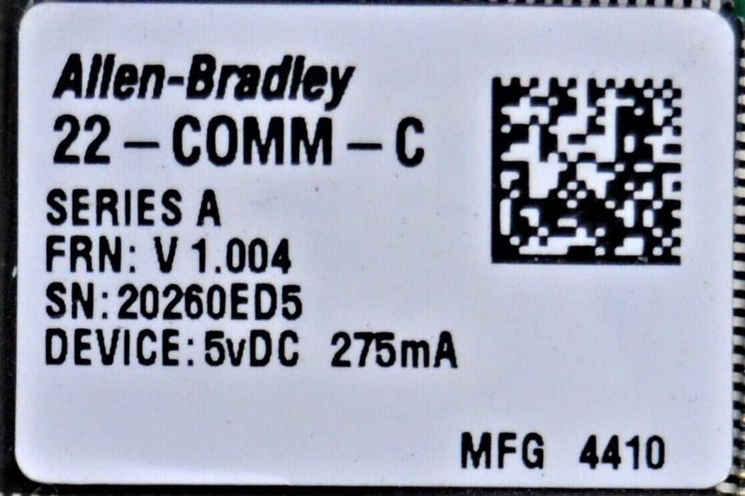 Allen Bradley 22-COMM-C /A PowerFlex ControlNet Communication Adapter FRN: 1.004