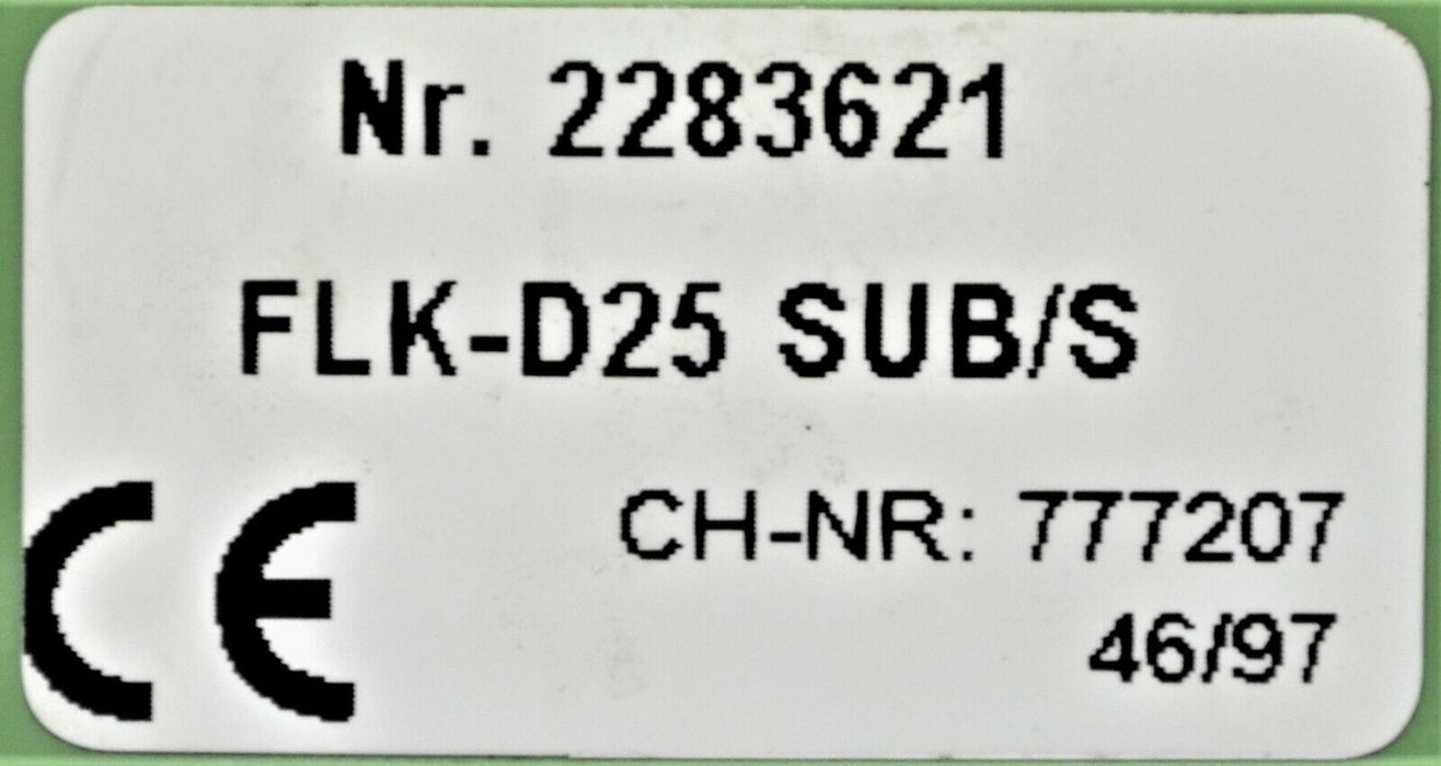 PHOENIX CONTACT FLK-D25SUB/S / FLKD25SUBS  P.N. 2283621