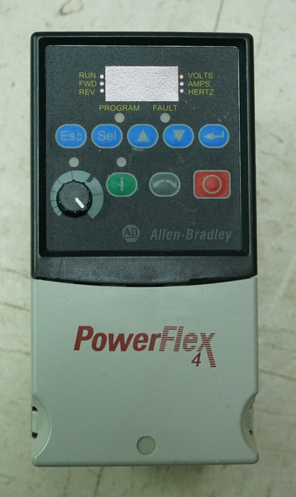 Allen Bradley PowerFlex 4 1/2HP 22A-D1P4N104 Series A Tested Good FRN:4.02