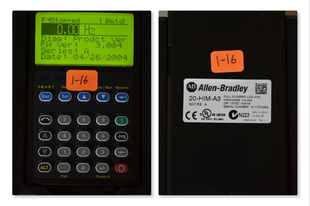 Allen-Bradley 20-HIM-A3 SERIES A Full Numeric HMI Keypad Firmware 3.004   #1-16