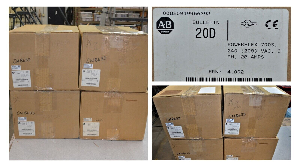 New Allen-Bradley Powerflex 700S 20DB028A3EYYANCSL 10 HP  Series A FRN: 4.002