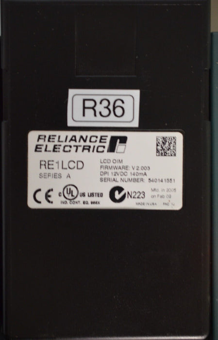 Reliance Electric RE1LCD A Keypad FRN:2.003 Tested Good R36