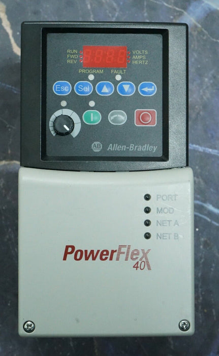 Zero Hrs Allen Bradley 22B-D2P3N104 PowerFlex40 Drive Series A Tested Good 6.01