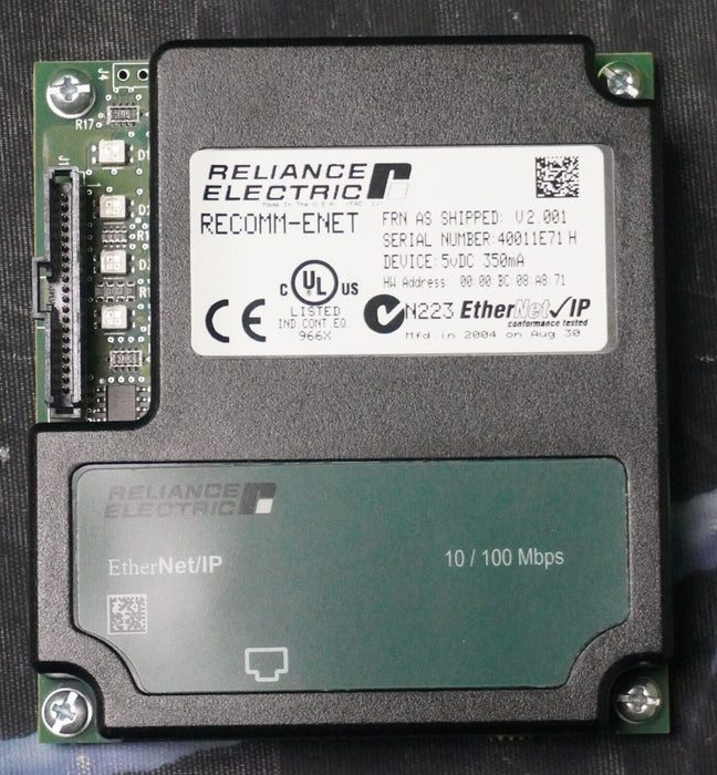 Reliance Electric RECOMM-ENET Ethernet/IP Communications Module Tested FRN:2.001