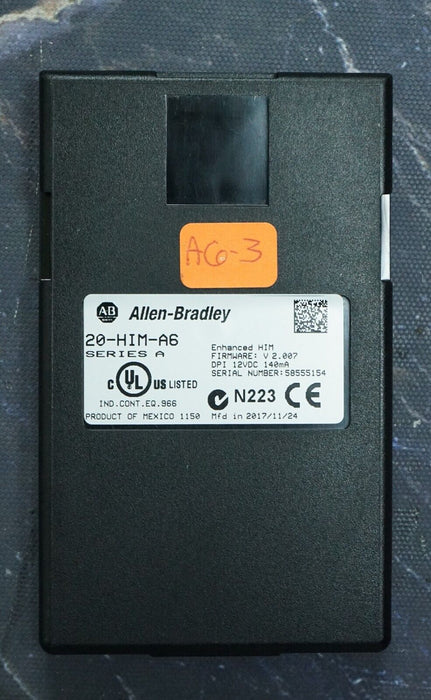 2017 ALLEN BRADLEY 20-HIM-A6 SERIES A HMI FIRMWARE VERSION 2.007 (A6-3)