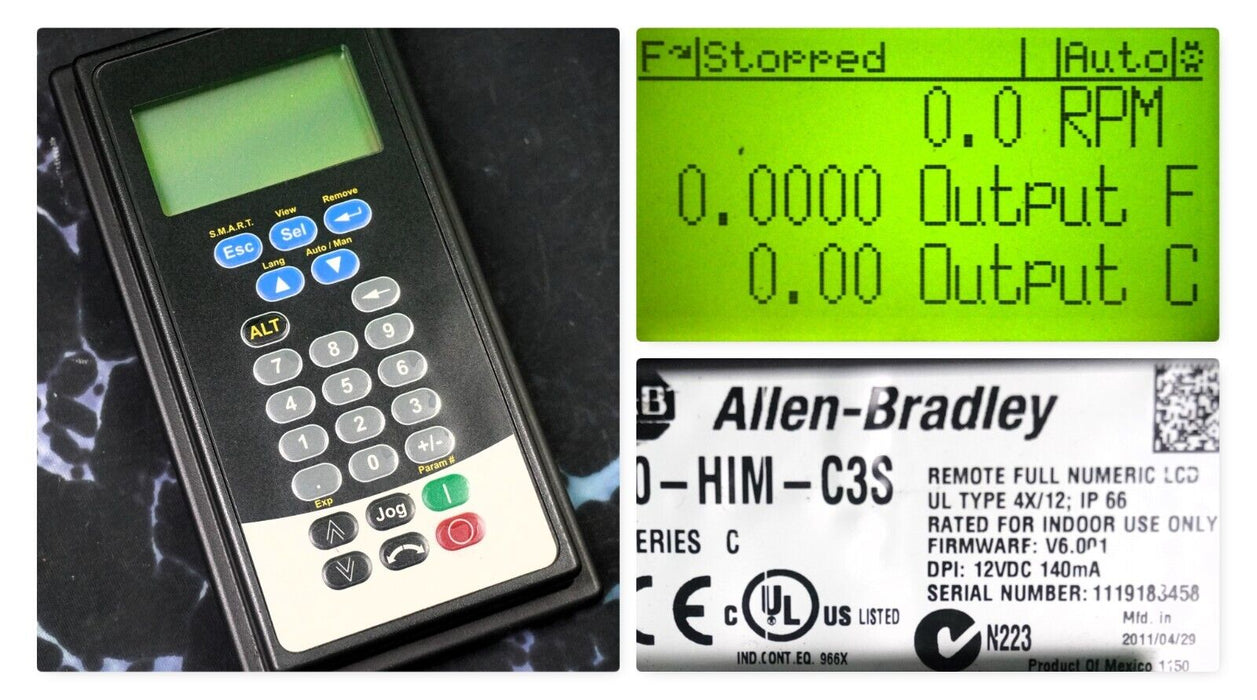 Allen Bradley 20-HIM-C3S Series C Panel Mount Remote HIM Tested Good