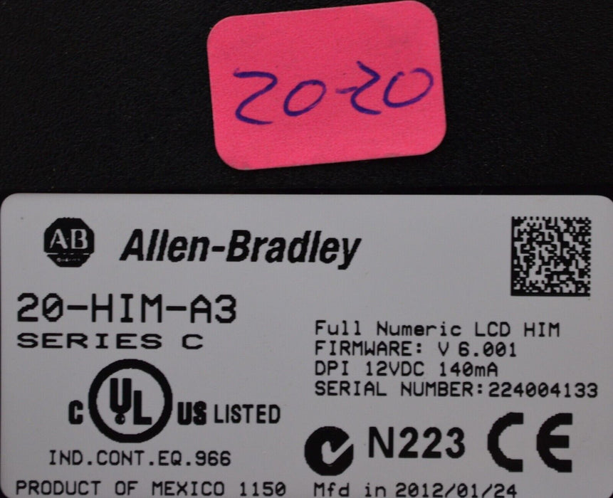 Allen-Bradley 20-HIM-A3 SERIES C Full Numeric HMI Keypad Firmware 6.001   #20-20