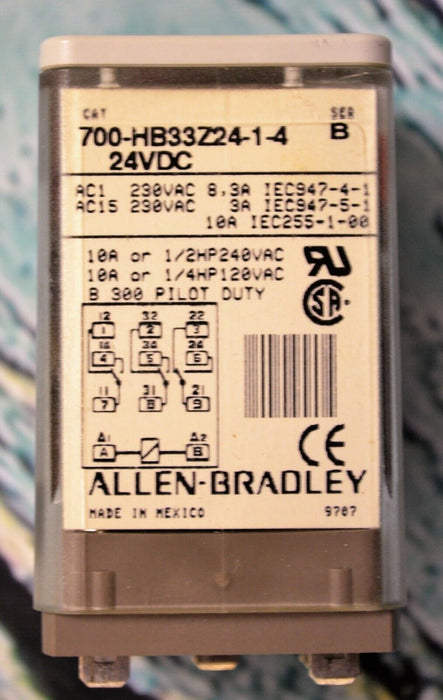 Allen-Bradley 700-HB33Z24-1-4 Plug-In/Ice-Cube Relay 24VDC 10A Series B Clean