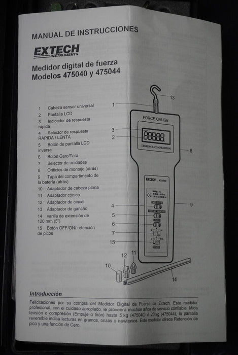 New EXTECH 475040 Gauge,Digital Force,0.05 to 176 Ounces