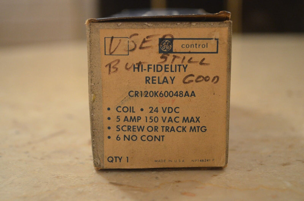 GE General Electric CR120K60048AA 24 VDC HI-Fidelity Relay