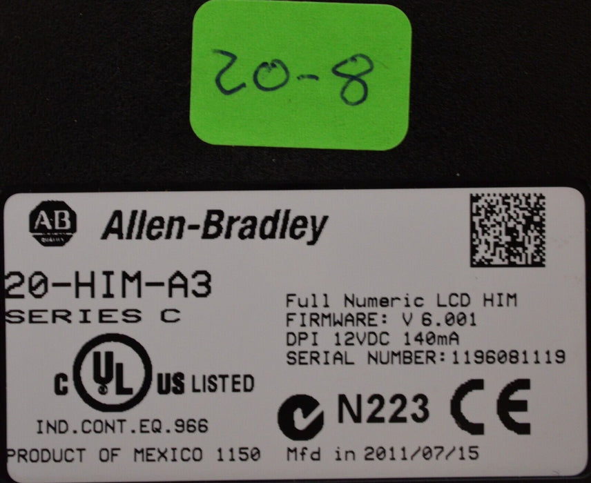 Allen-Bradley 20-HIM-A3 SERIES C Full Numeric HMI Keypad Firmware 6.001   #20-8