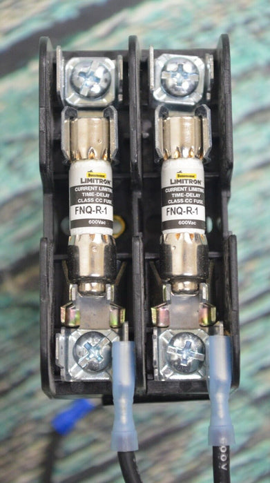 Bussman BCA6032PQ Fuseholder with two FNQ-R-1 Fuses