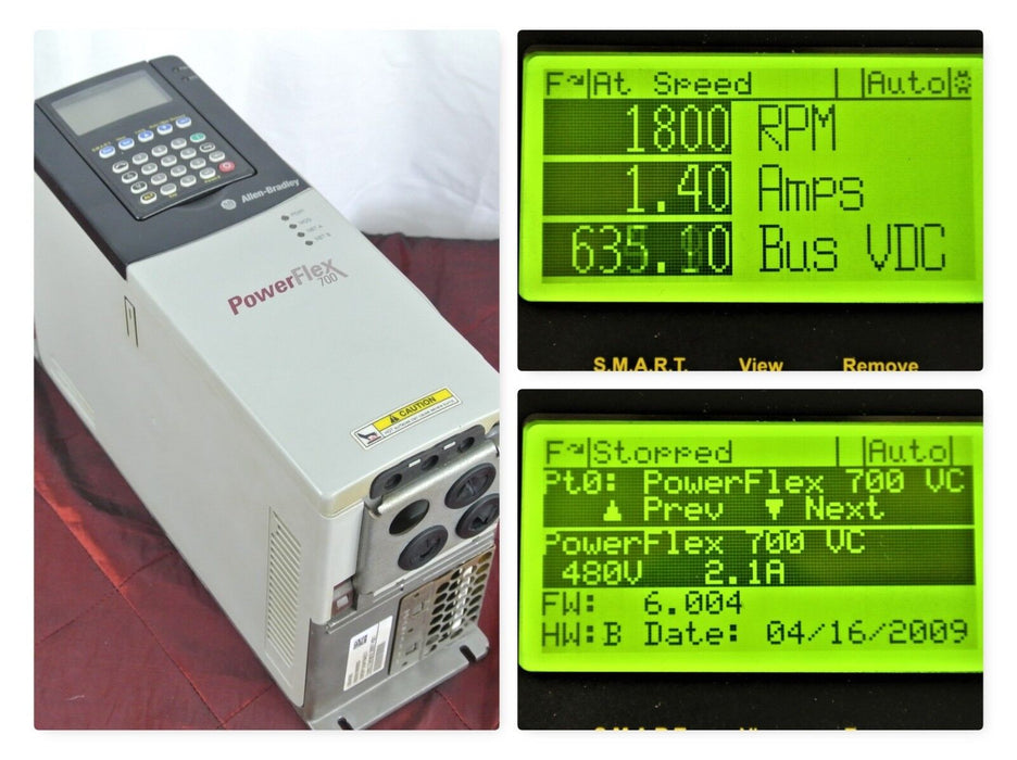 Clean and Tested Allen Bradley 20BD2P1A3AYNACC1 PowerFlex 700 Drive 1 HP  - Good