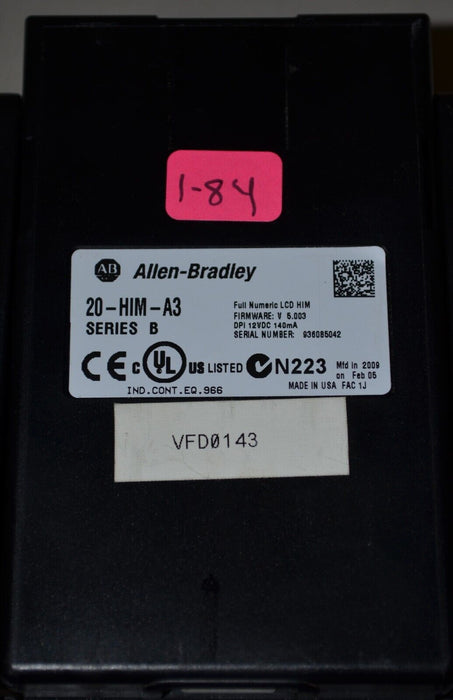 Allen-Bradley 20-HIM-A3 SERIES A Full Numeric HMI Keypad Firmware:5.003  #1-84