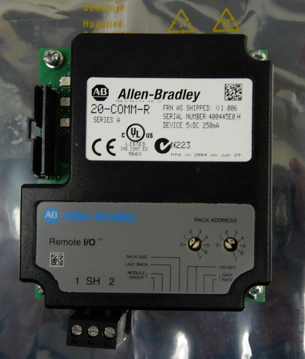 Allen Bradley 20-COMM-R Remote I/O Adapter Firmware 1.006 Tested Good QUANTITY