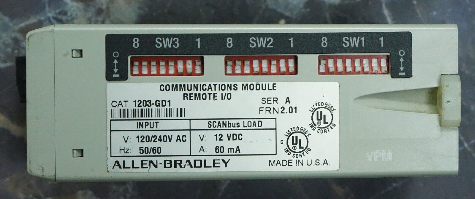 Allen-Bradley 1203-GD1 Communication Module Remote I/O Series A - FRN 2.01