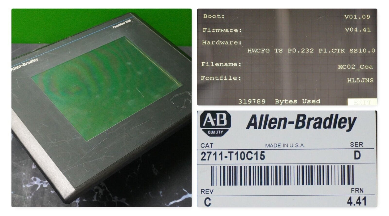 Allen-Bradley PanelView 1000 Cat. 2711-T10C15 Series D FRN:4.41 Tested Good