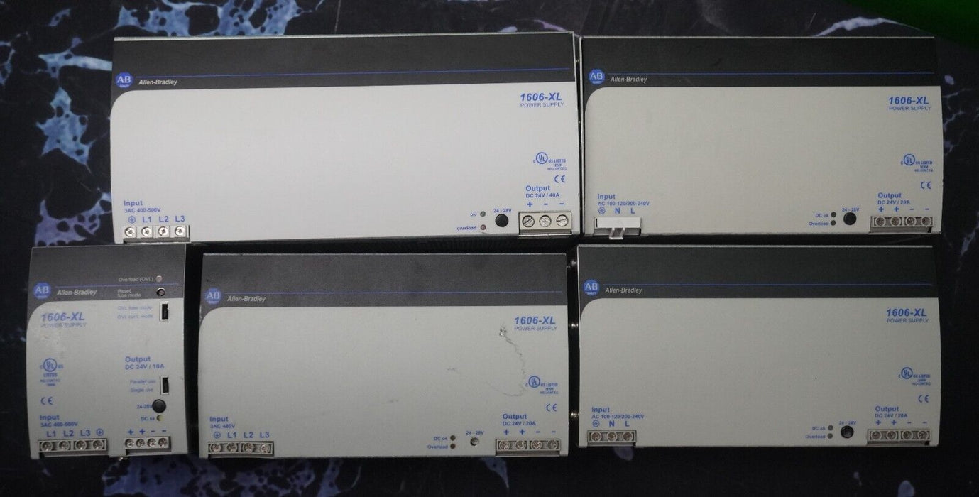 Lot of 5 Allen-Bradley 1606-XL960E-3/XL480EP AC/DC Power Supply's BAD