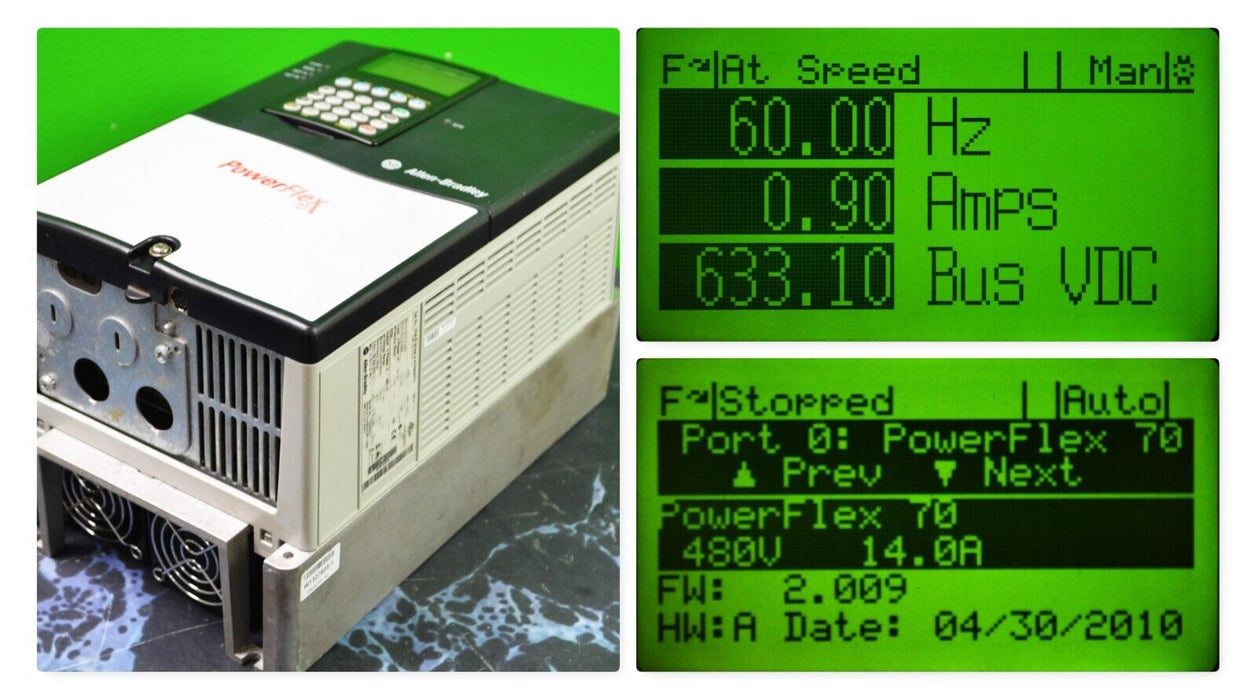 Allen-Bradley PowerFlex 70 10 HP 20AD014A3AYNANNN Series A FRN:2.009 Tested Good