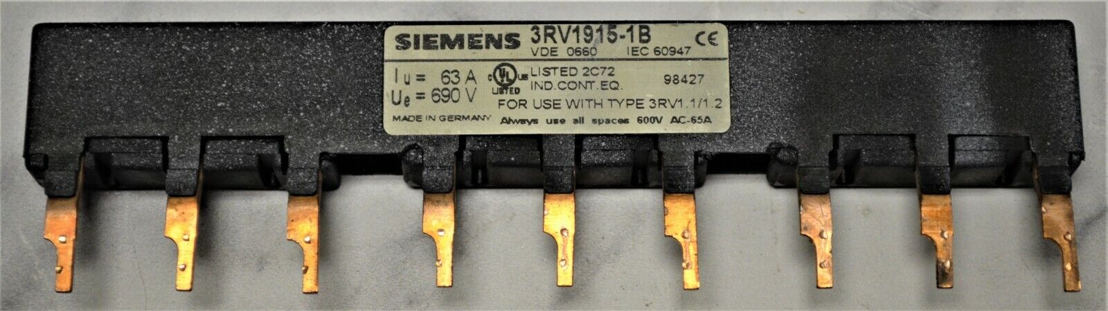 SIEMENS 3RV1915-1B AUXILIARY FEEDER 3RV19151B