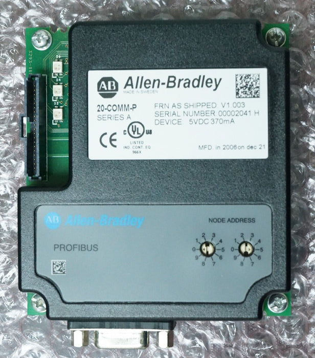 Allen Bradley Communication Module 20-COMM-P Profibus Tested Good FRN: 1.003