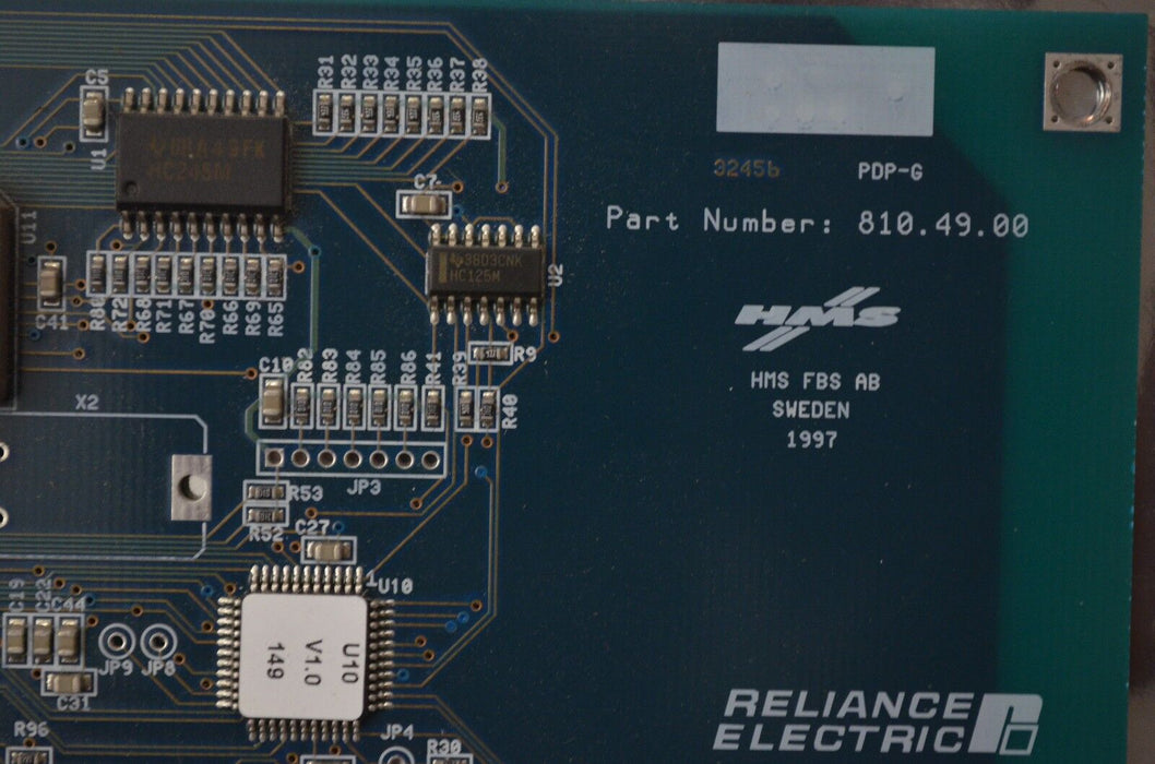 Reliance 810.49.00 Profibus Interface Card 2PB3000 "V7.22  PDPG No Ejector Arms