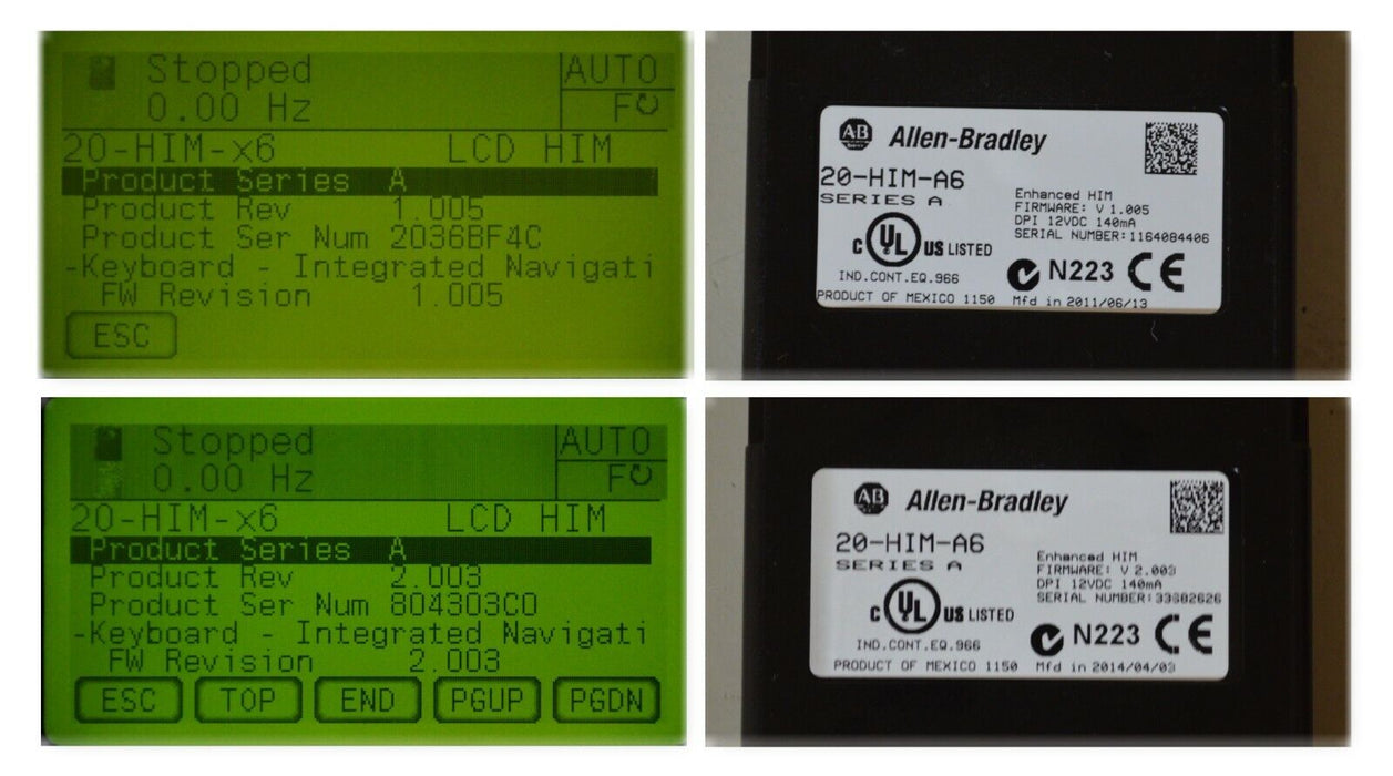 ALLEN BRADLEY 20-HIM-A6 SERIES A HIM FIRMWARE 2.003 AND 2.005 UP TO 4 AVAILABLE