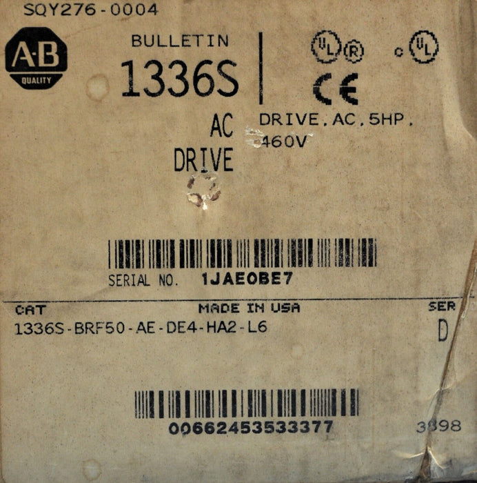 New Allen-Bradley 1336S-BRF50-AE-DE4-HA2-L6 5HP 3 Phase 1336S FRN:4.03