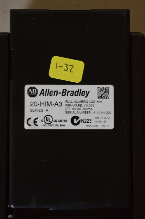 Allen-Bradley 20-HIM-A3 SERIES A Full Numeric HMI Keypad Firmware 3.004   #1-32