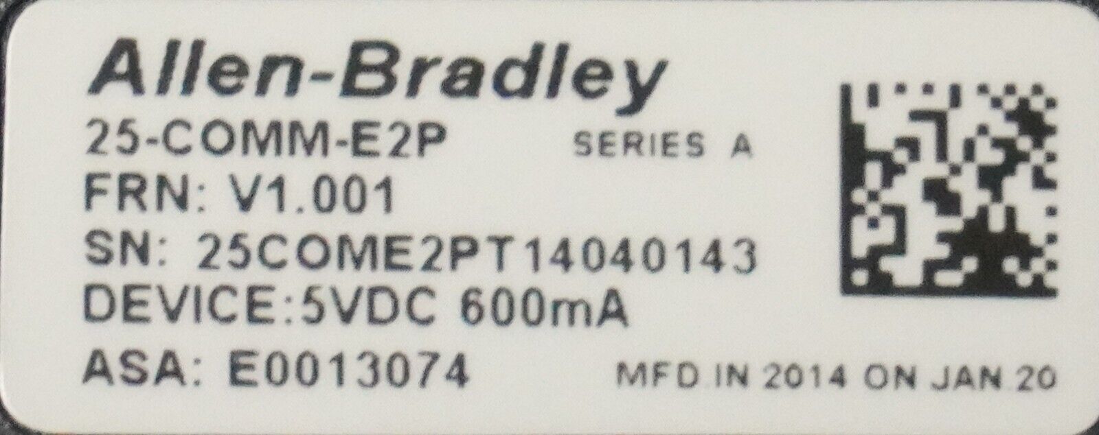 Allen Bradley 25-COMM-E2P Series A Dual-Port Ethernet Communication Adapter