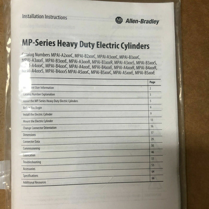 New Allen Bradley MP Series Heavy Duty Electric Cylinder MPAI-A5300CM34E-W