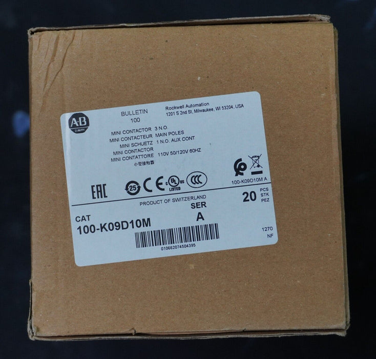 (1) New Allen-Bradley 100-K09D10 Contactor (NWOB)