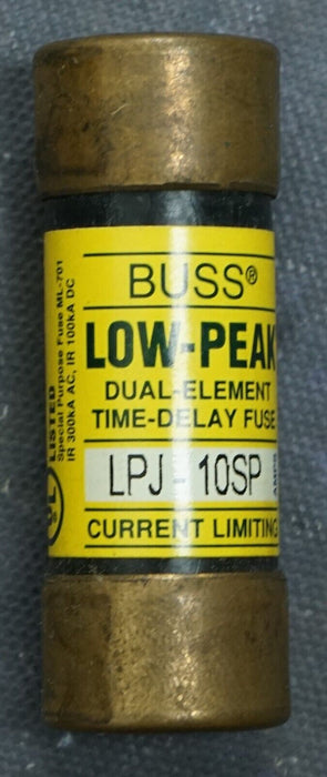 Used 3pc  Buss LPJ-10SP Low-Peak Class J Dual Element Fuses 10A 600V