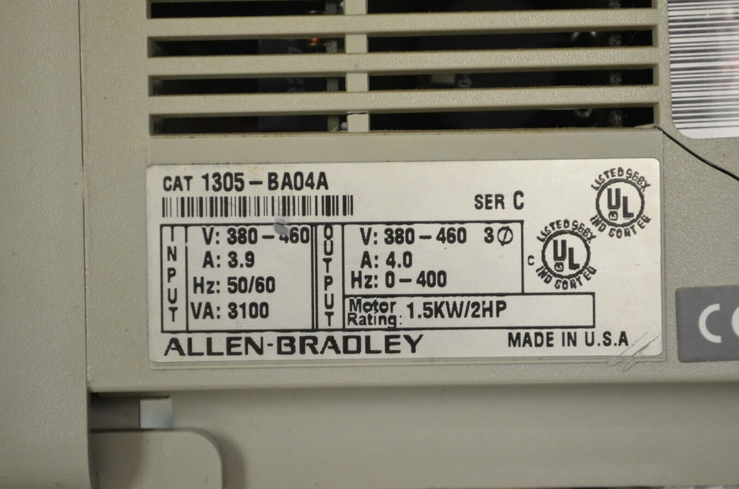 Allen-Bradley 1305-BA04A Variable Frequency Drive Series C 2 HP 380-460V