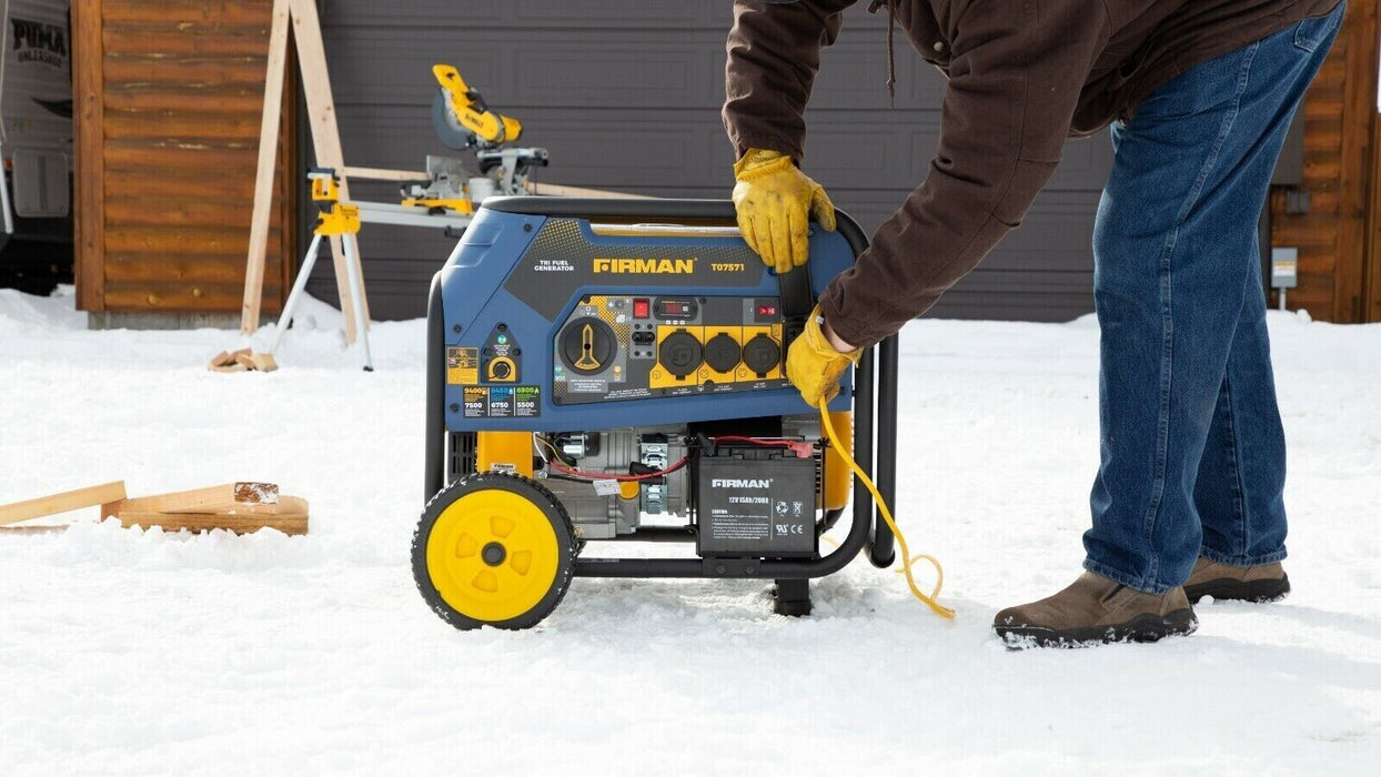 Refurb FIRMAN T07571F 9400/7500W Tri Fuel Electric Start Portable Generator 50A