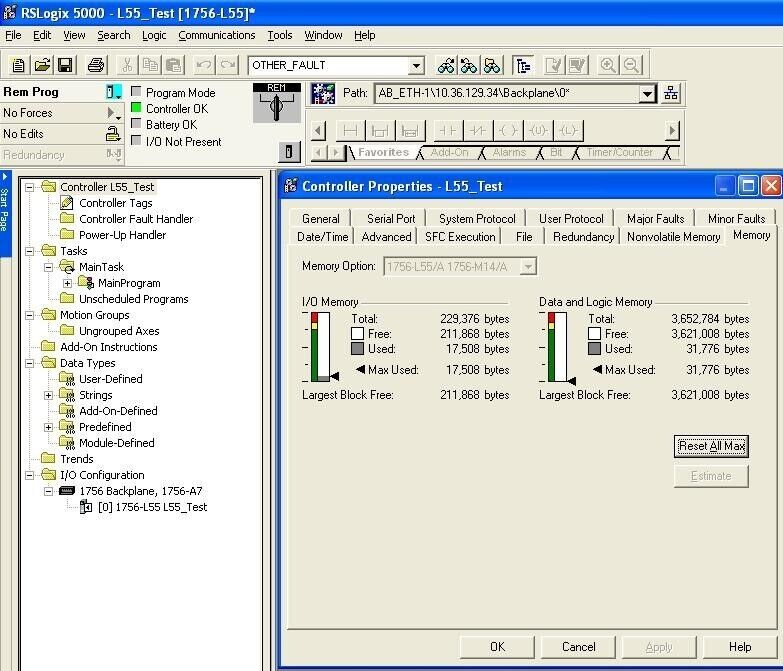 Allen-Bradley 1756-L55/A 1756-M13/A ControlLogix Logix5555 Processor FRN:16.20