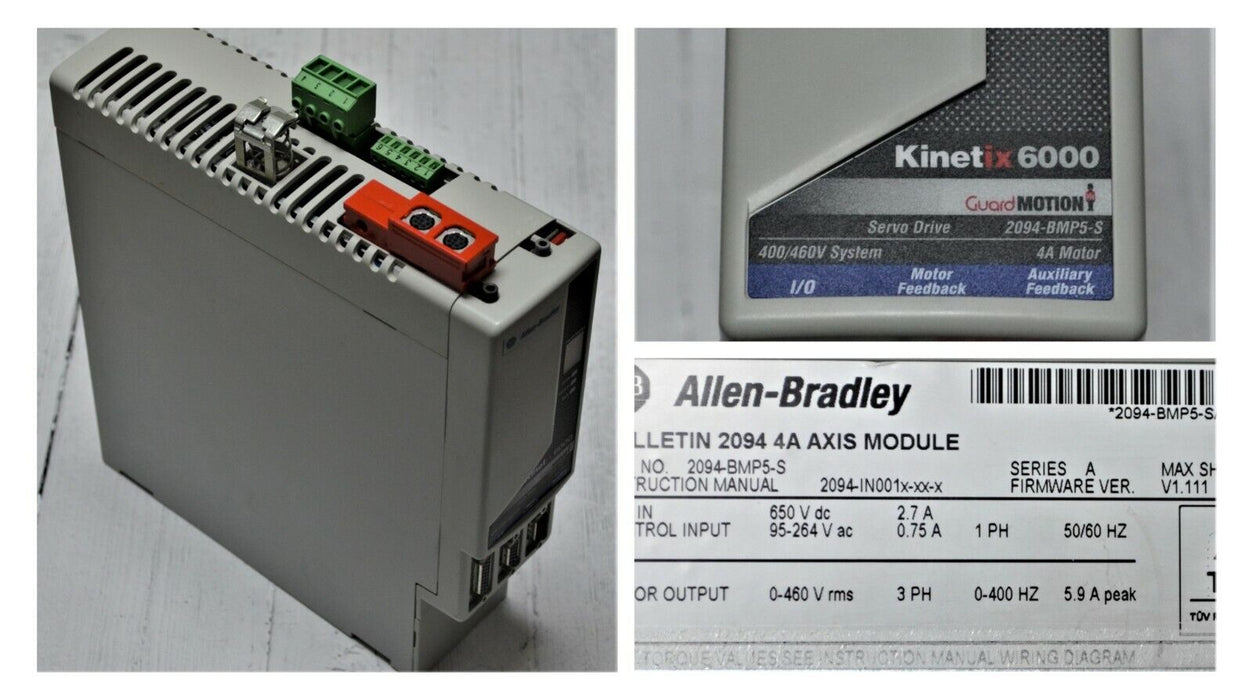 ALLEN-BRADLEY KINETIX 6000 2094-BMP5-S AXIS MODULE 650VDC FIRMWARE 1.111 QTY!