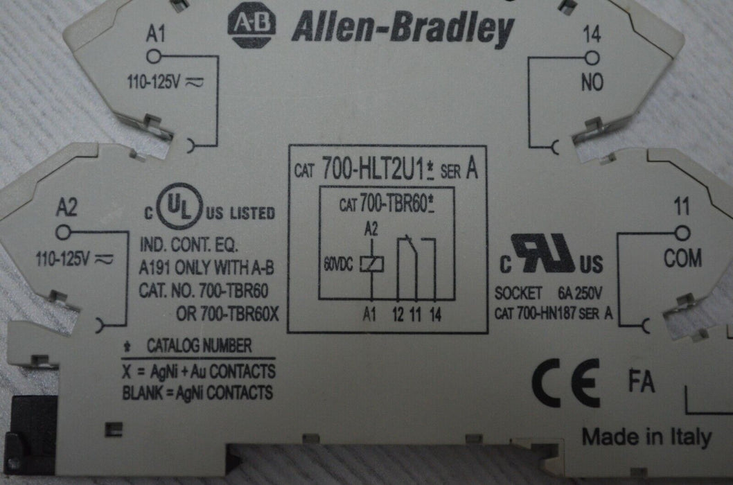 ALLEN BRADLEY 700-HLT2U1 SER A TERMINAL BLOCK RELAY BASE QUANTITY