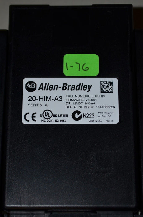 Allen-Bradley 20-HIM-A3 SERIES A Full Numeric HMI Keypad Firmware:2.001  #1-76